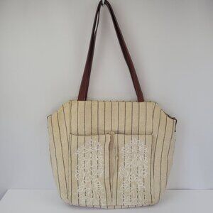 Tommy Bahama Paradise Flower Structured Linen/Cotton Tote Bag